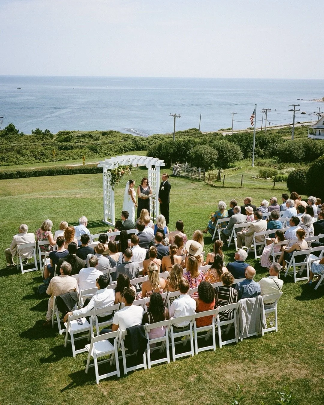 Dreaming of the cool ocean breeze of E&amp;A&rsquo;s island wedding during this unprecedented spring heatwave this week. 

Venue: @springhouseweddings 
Florals: @__shadestudio 
Dress: @preajames_bridal 
Suit: @maisonrose.collection