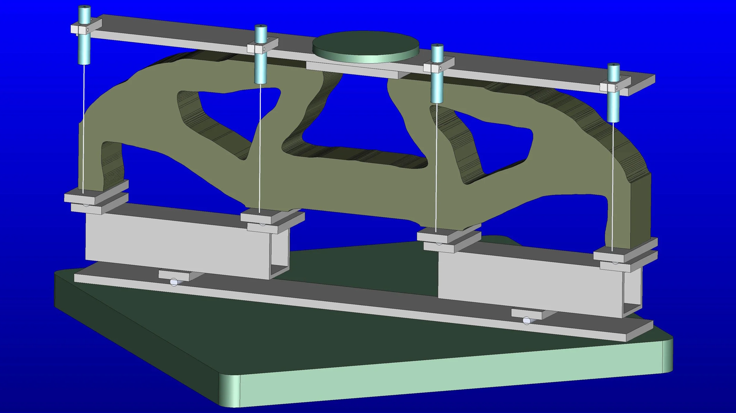 After building a CAD model, steel was ordered, cut down to size, and assembled using the tools in the CEE machine shop.