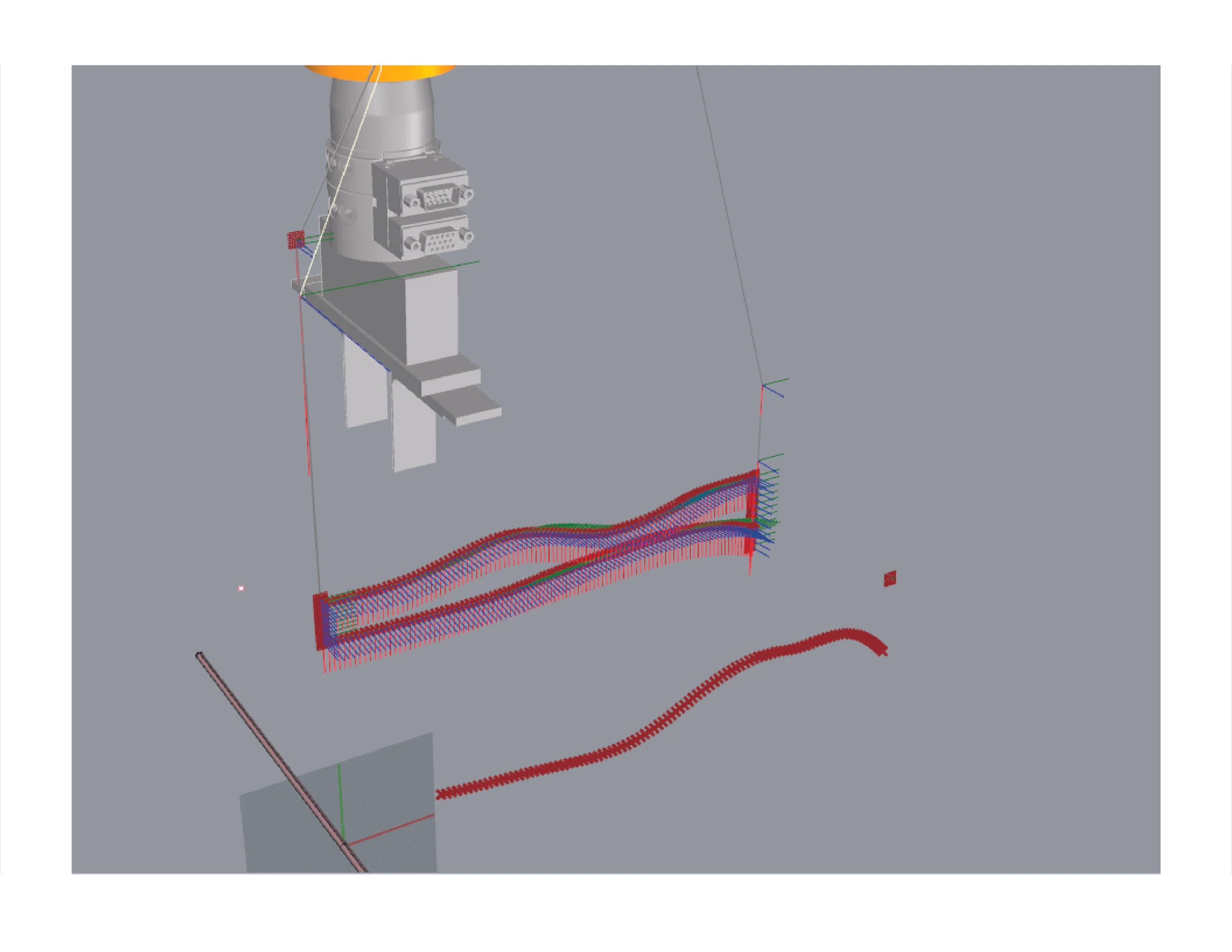 Spatial points became target positions for the robotic movement trajectory, so the robotic arm could cut the target geometry out of our styrofoam block.