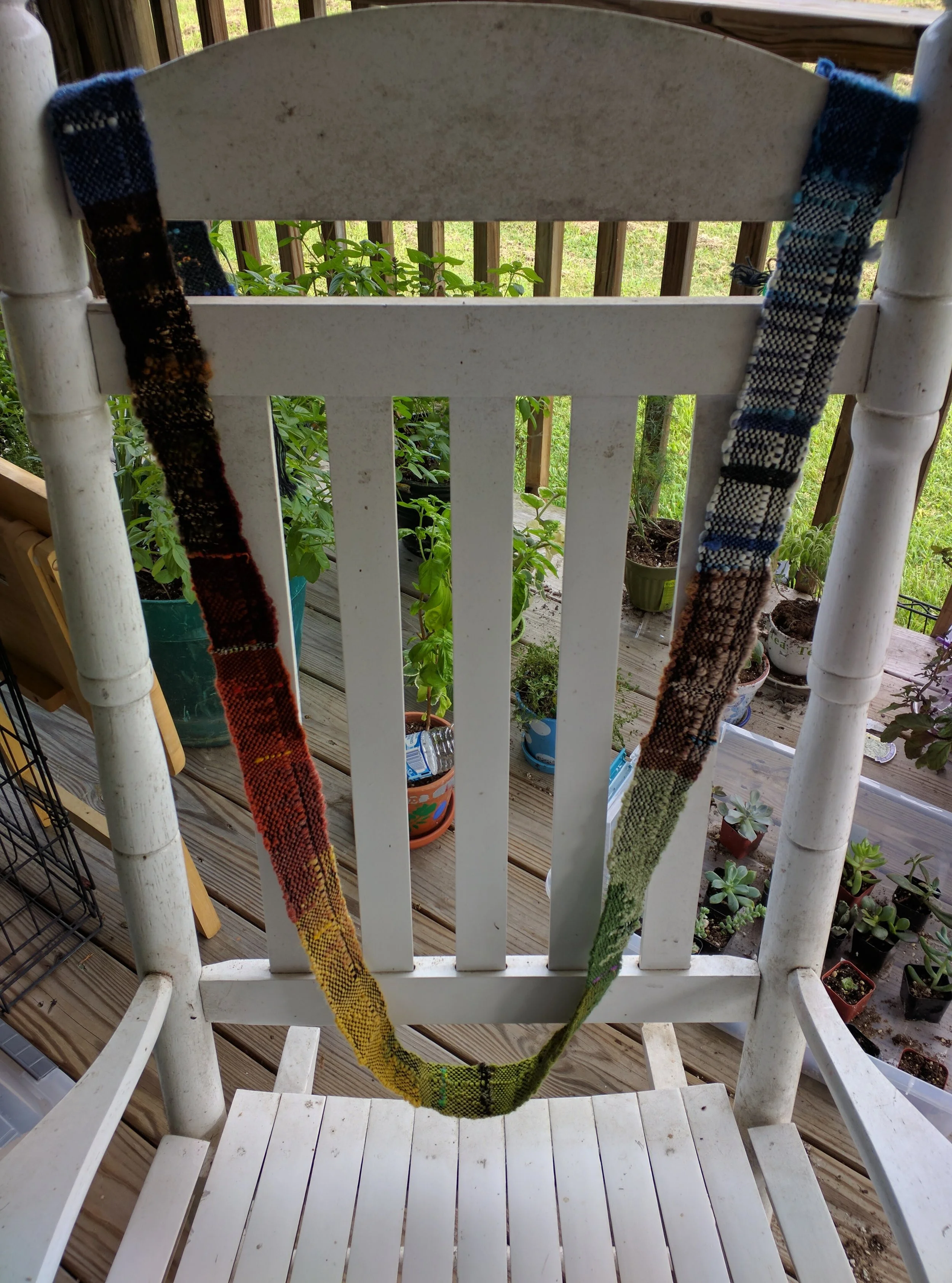 Guitar strap woven for a friend and conductor, 2018.