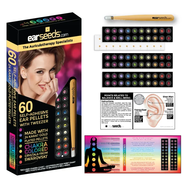 Chakra Colored Swarovski Crystal Ear Pellets