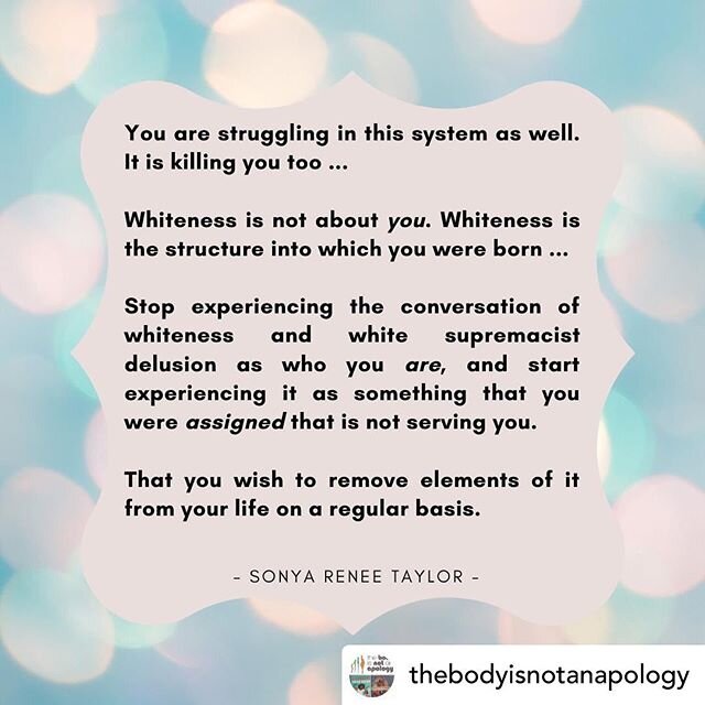 Posted @withregram &bull; @thebodyisnotanapology New &quot;What's Up, Y'All&quot; video from @SonyaReneeTaylor today! Listen as she delineates between her critique of whiteness and the existence of white people, and learn as she discusses what it mea