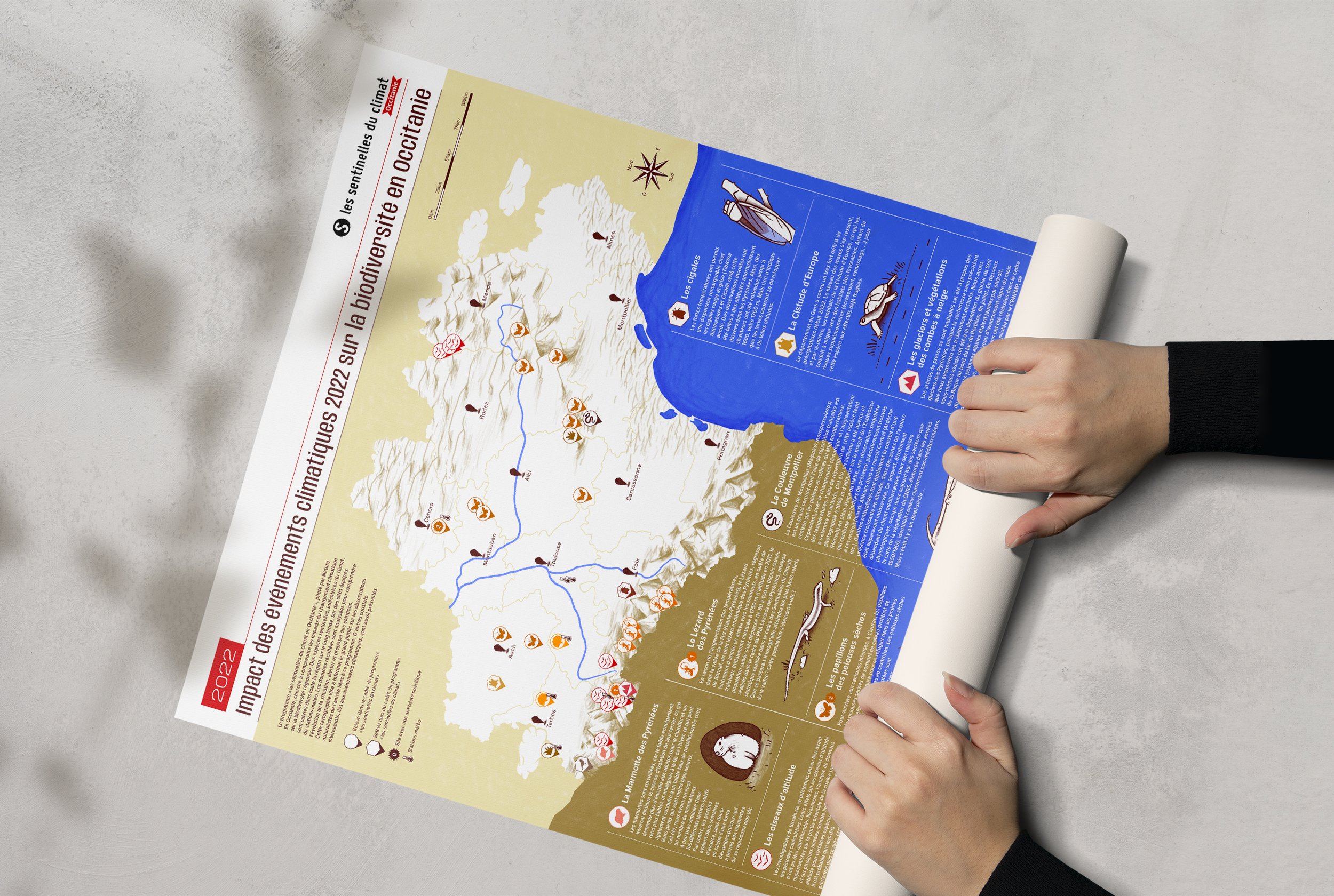❆ Les Sentinelles du climat , Poster cartographie, 2022 ↪︎ Voir ce projet