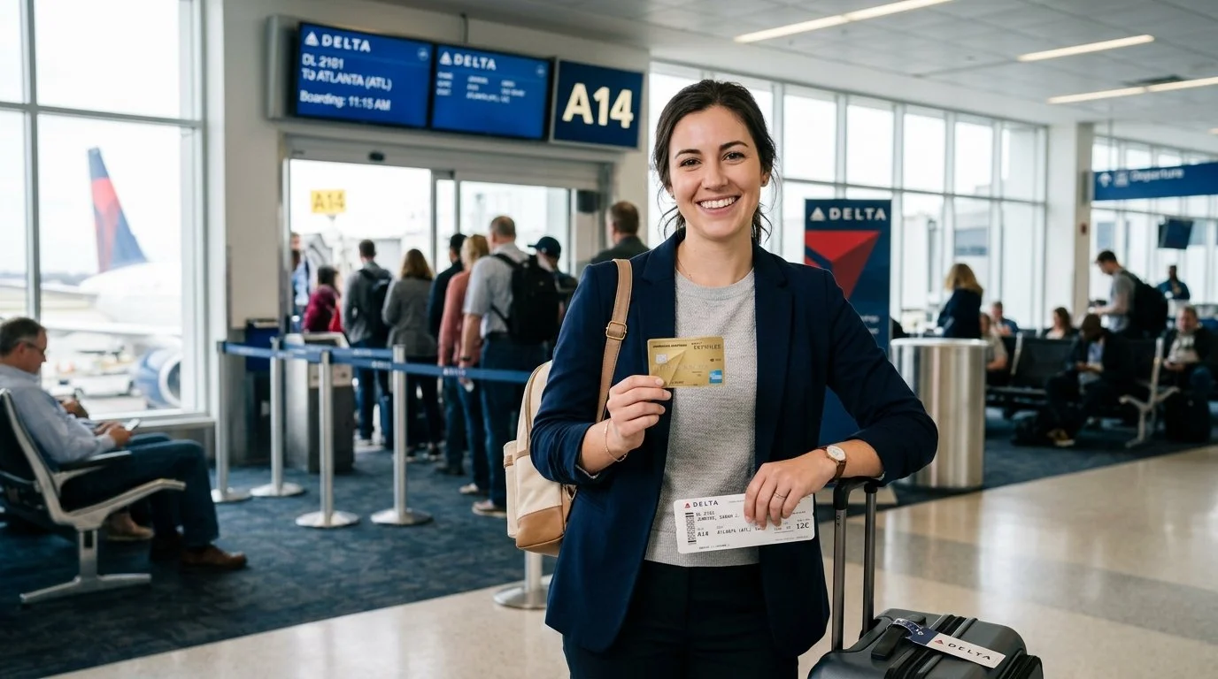 Delta SkyMiles Gold American Express Card 2026 quick specs – $0 intro annual fee, 80k SkyMiles bonus, free checked bag