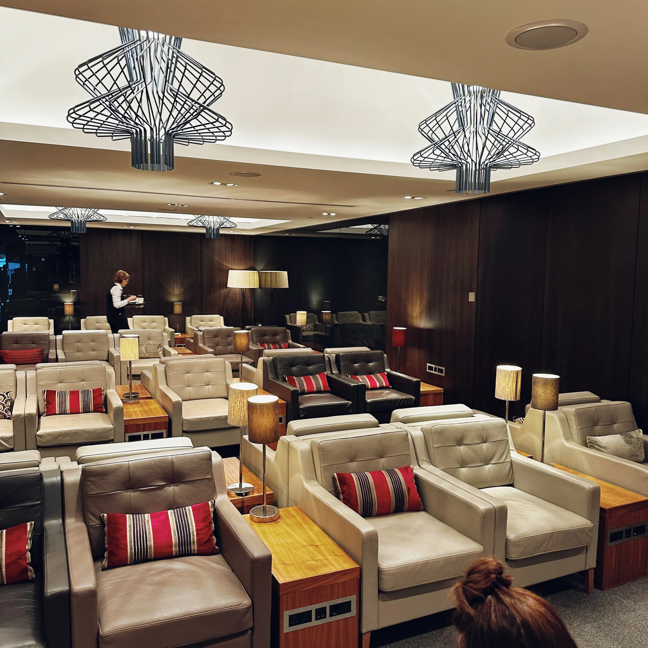 Seating at the British Airways Club Lounge at Gatwick