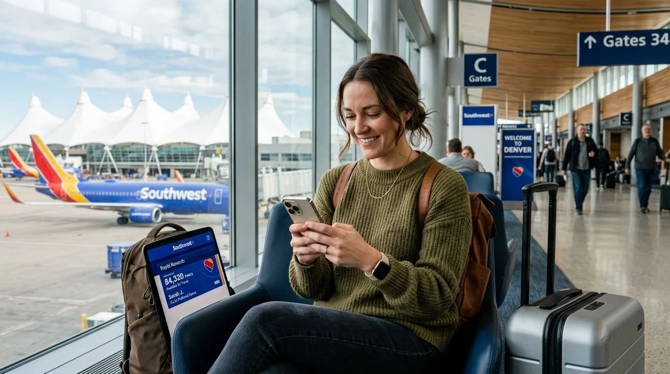 Solo traveler checking Southwest Rapid Rewards points value 2026