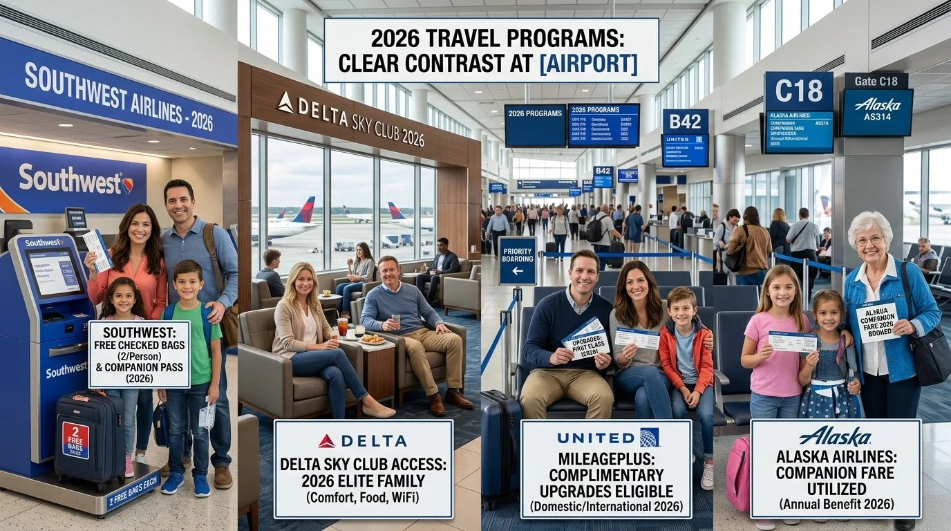 Southwest Rapid Rewards vs Delta SkyMiles vs United MileagePlus vs Alaska Atmos Rewards 2026