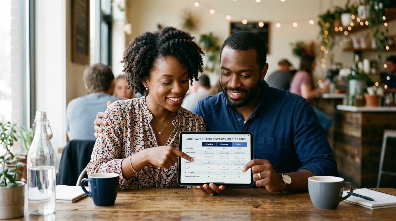 Full 2026 comparison table Southwest credit cards Plus Premier Priority Business versions