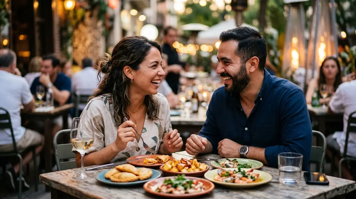 Couple dining at restaurant while maximizing premium card earning rates