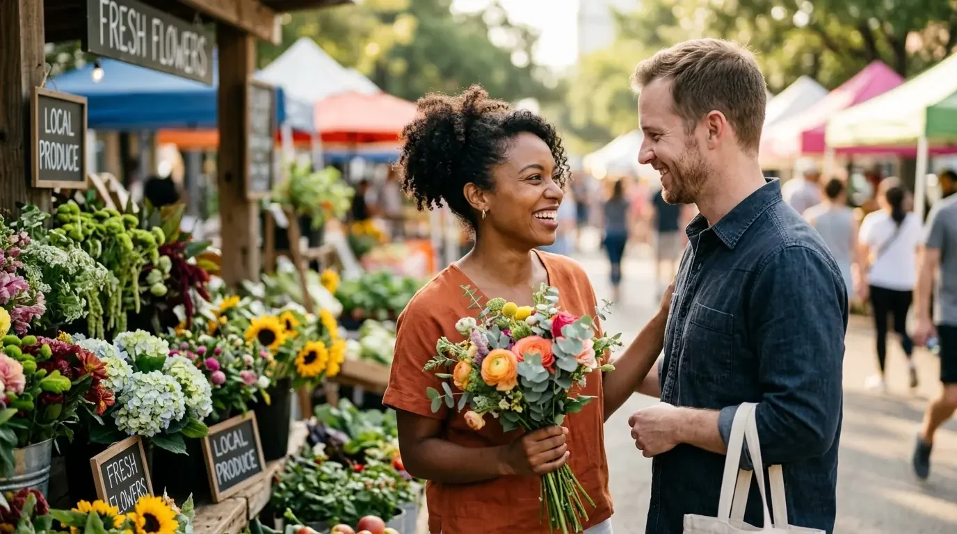 Couple browsing market while considering premium card annual fee value