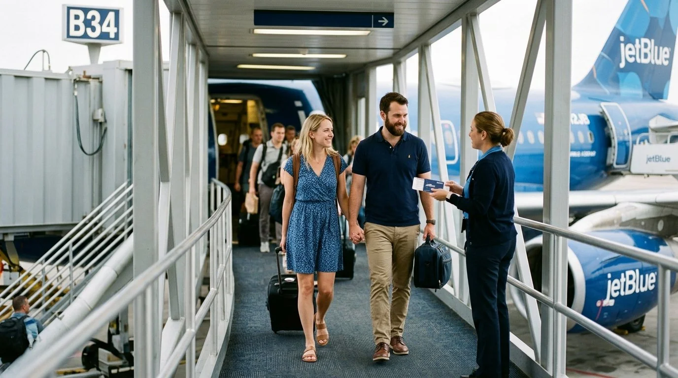 JetBlue Plus Card 2026 free first checked bag for cardholder + 3 companions