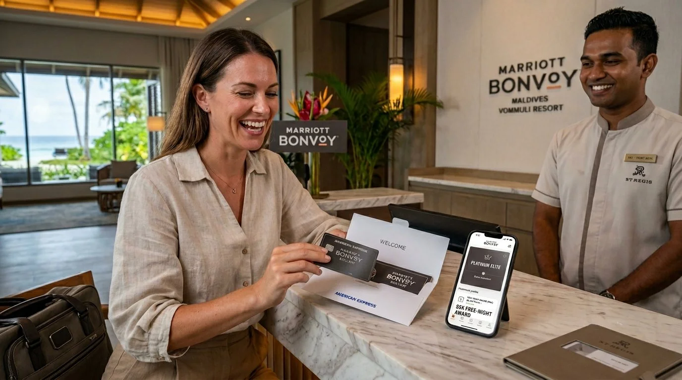 Marriott Bonvoy co-branded credit cards 2026 Brilliant Boundless Bountiful automatic status free-night awards