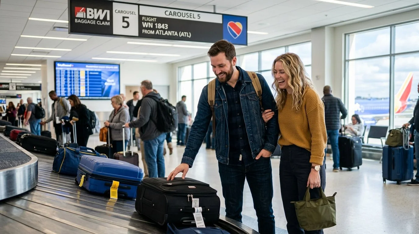 Couple using Southwest Rapid Rewards credit card bag perks 2026