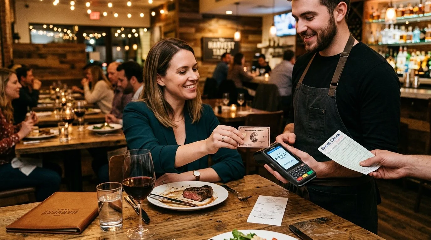 using the american express gold card to pay for meals