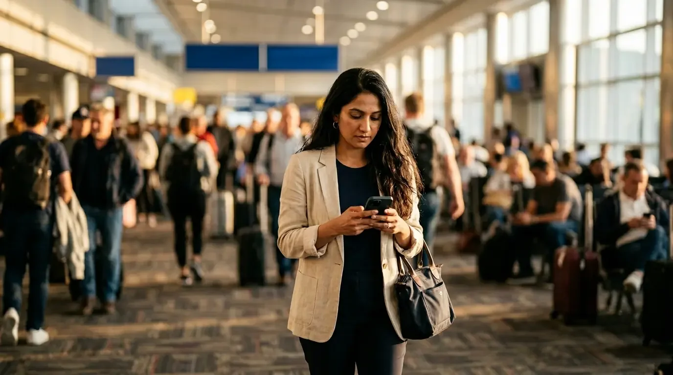 Traveler checking Amex Platinum vs Chase Sapphire Reserve vs Capital One Venture X 2026 lounge access at airport gate