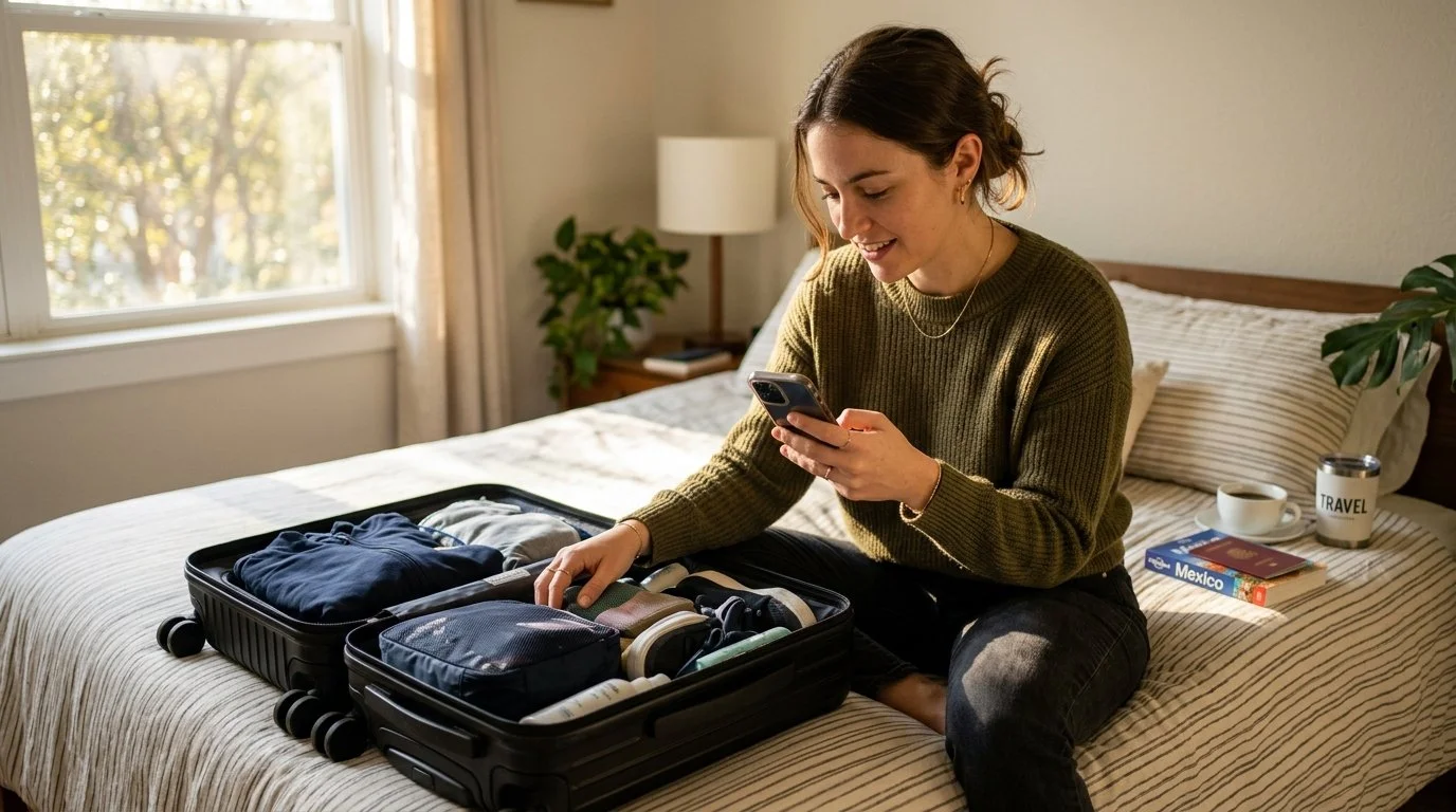 Solo traveler following Southwest Rapid Rewards 2026 action plan at home