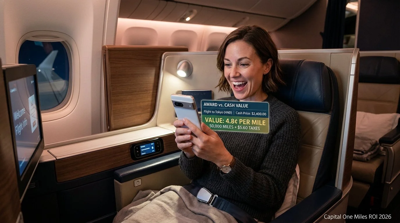 Interactive Capital One Miles ROI calculator 2026 sweet spot valuation tool