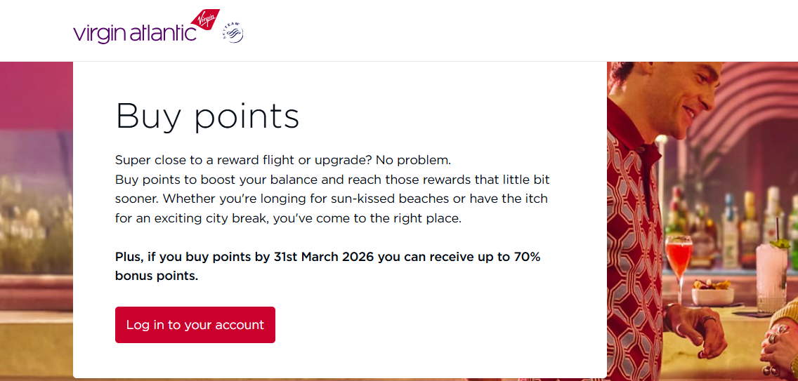 Virgin Atlantic - Buy Points Deals March 2026