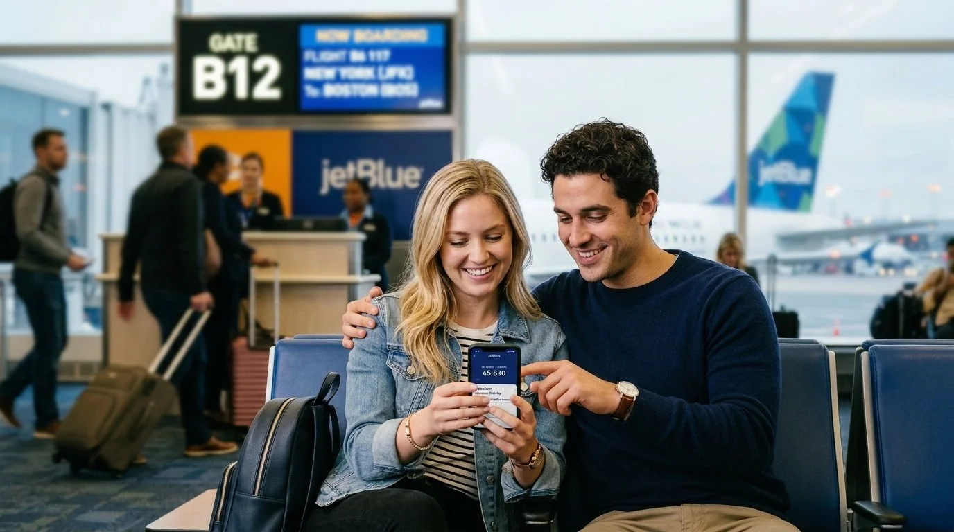 JetBlue TrueBlue points and Mosaic status 2026 explained with credit card tiles