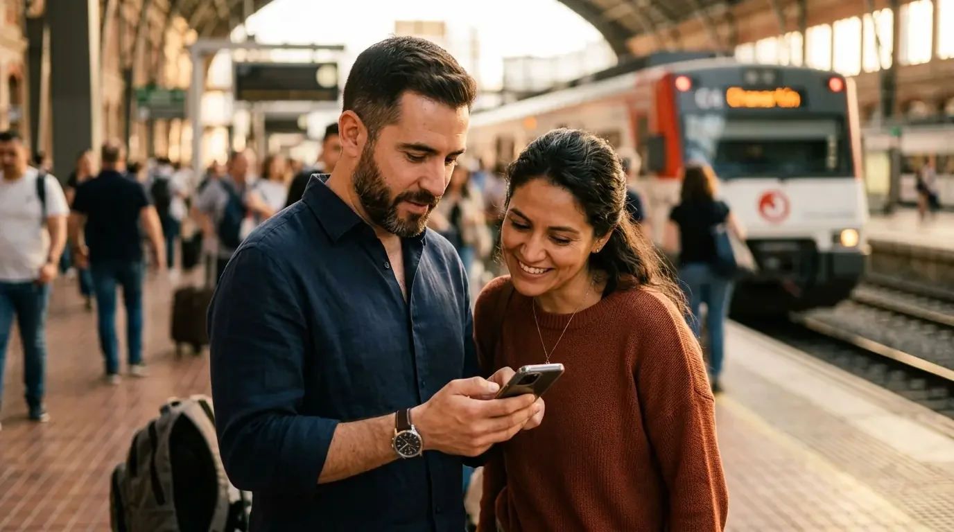 Traveler reviewing Amex Platinum vs Chase Sapphire Reserve vs Capital One Venture X 2026 winner-by-profile matrix at train platform