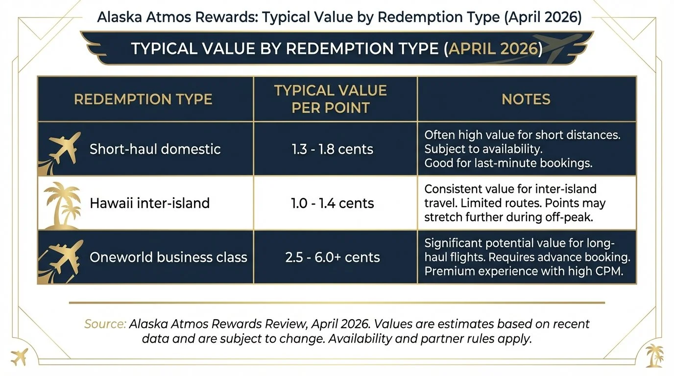 how much are alaska atmos rewards worth in 2026