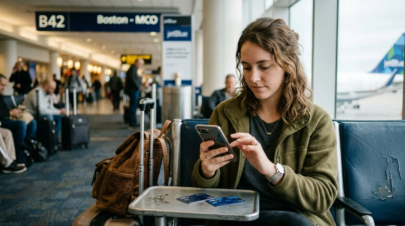 JetBlue Card vs JetBlue Plus Card 2026 full comparison table free bags Mosaic tiles