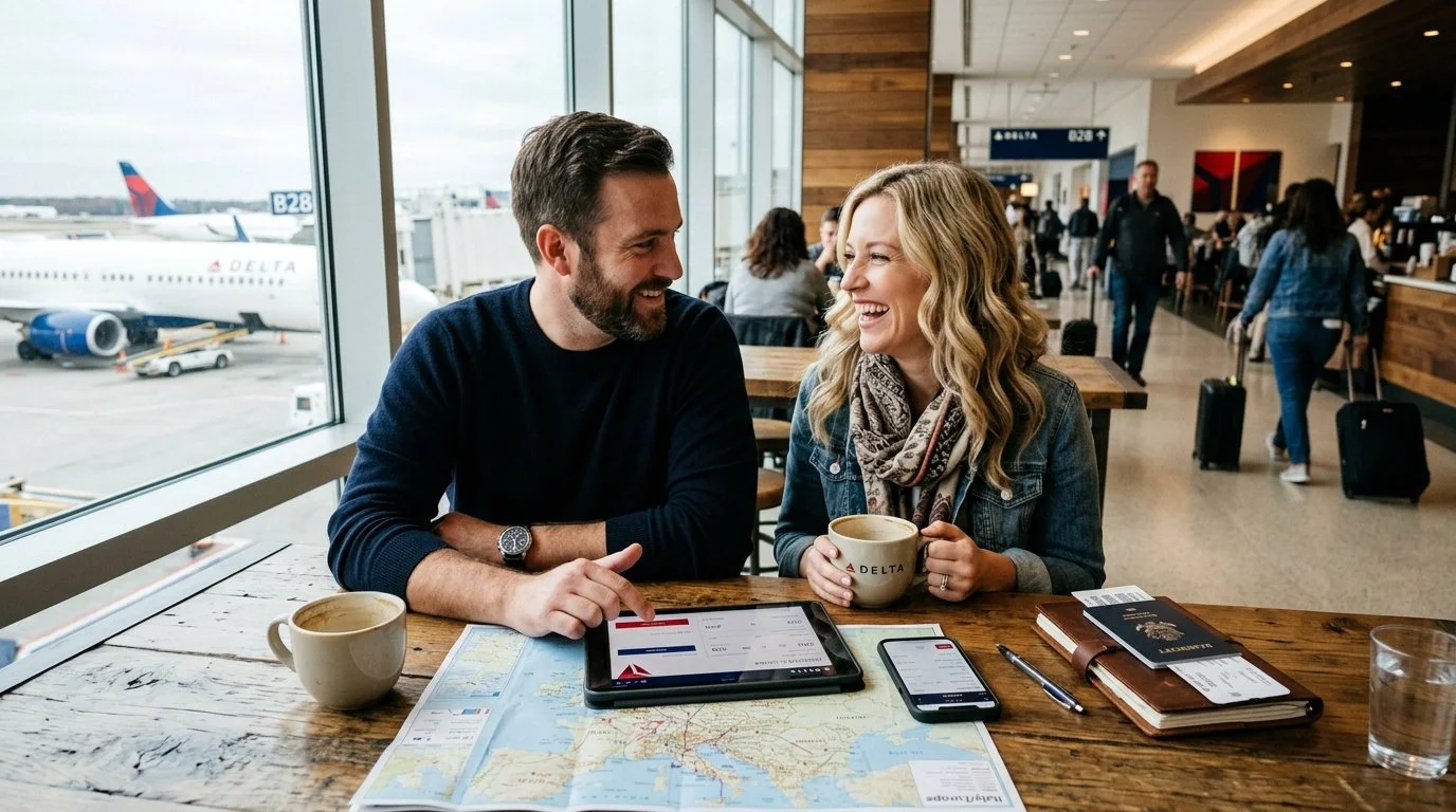 Couple deciding if Delta SkyMiles is worth it 2026