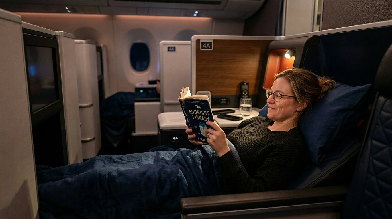 Traveler experiencing Delta One redemption powered by Citi ThankYou 30% transfer bonus to Virgin Atlantic April 2026