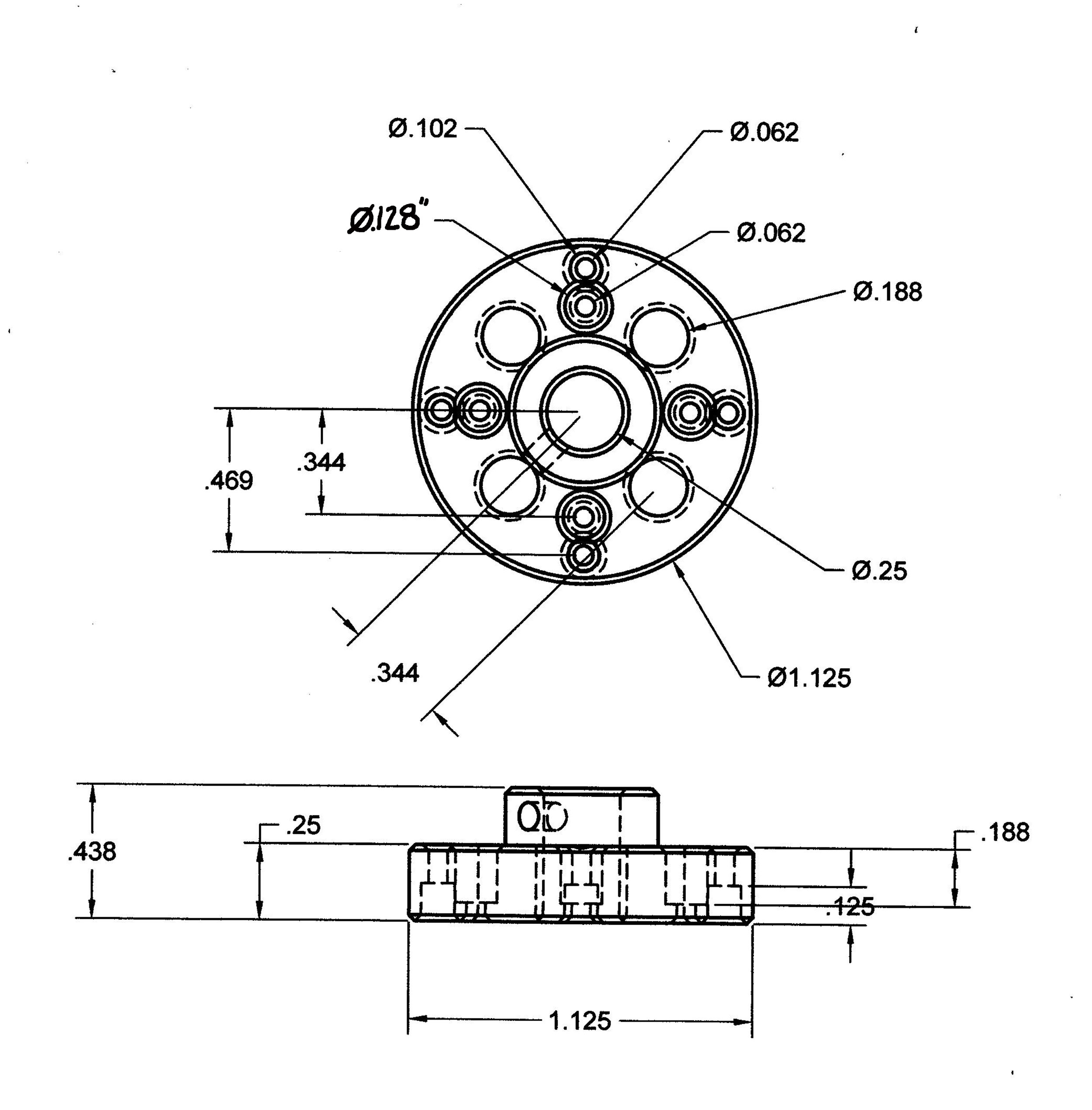 Aluminum Termination Disc Drawing