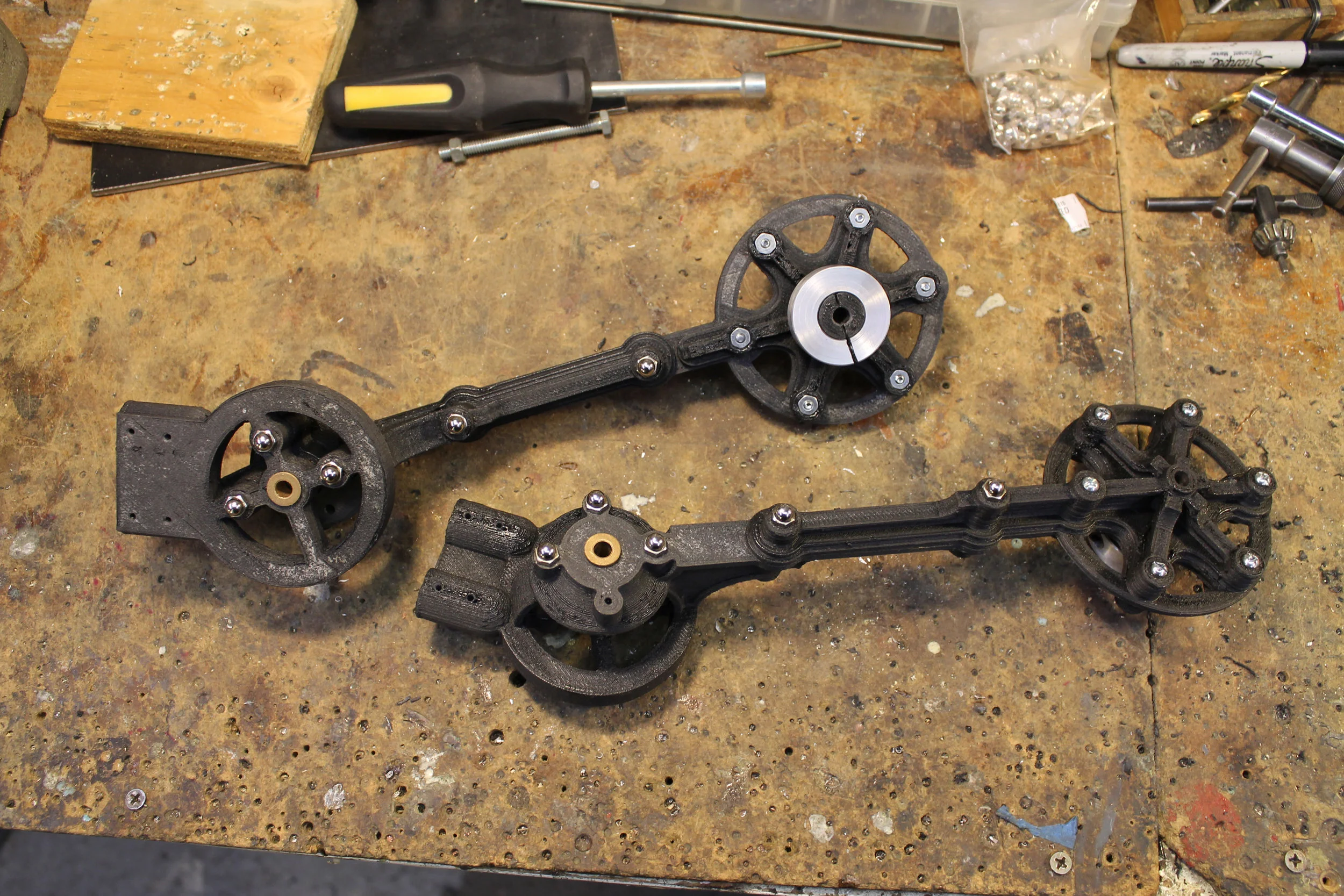 Here are the finished leg assemblies.