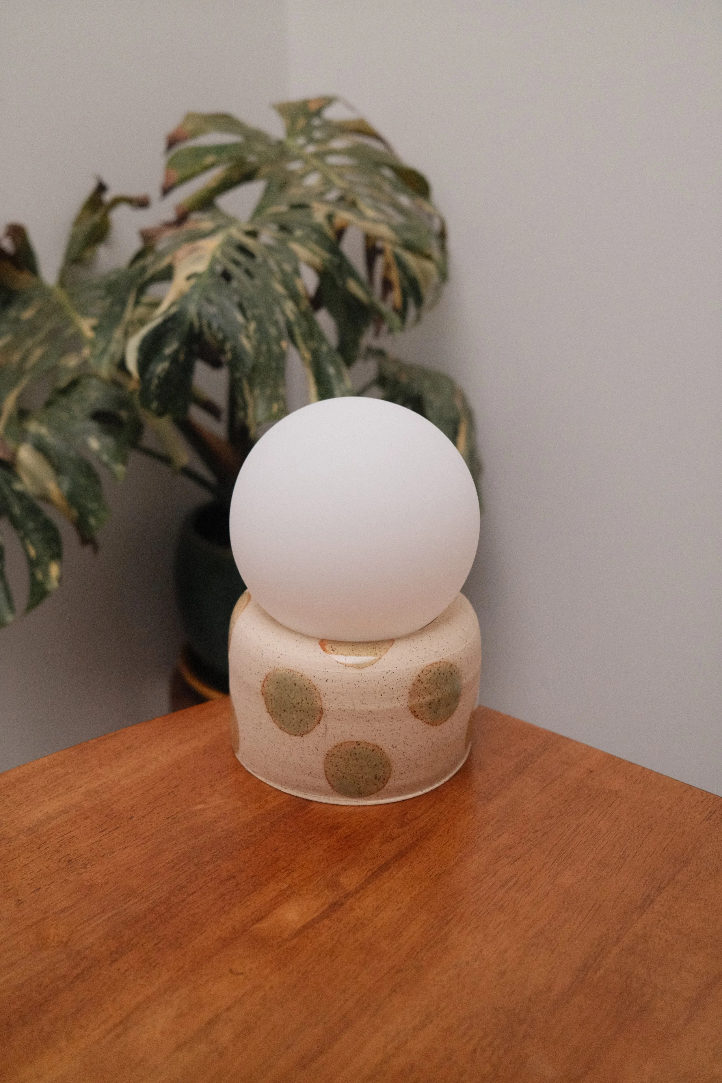 Sage Polka Dot Lamp