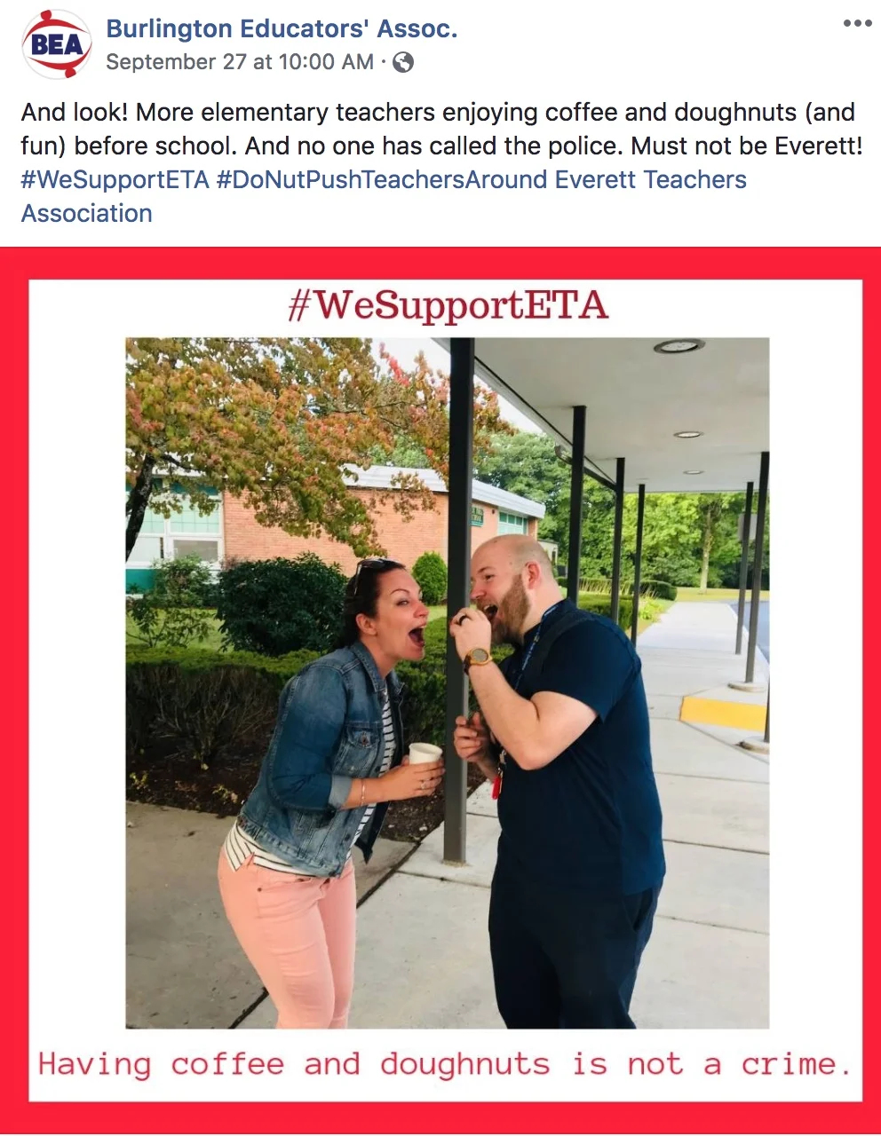 Burlington Educators Stand with Everett Teachers