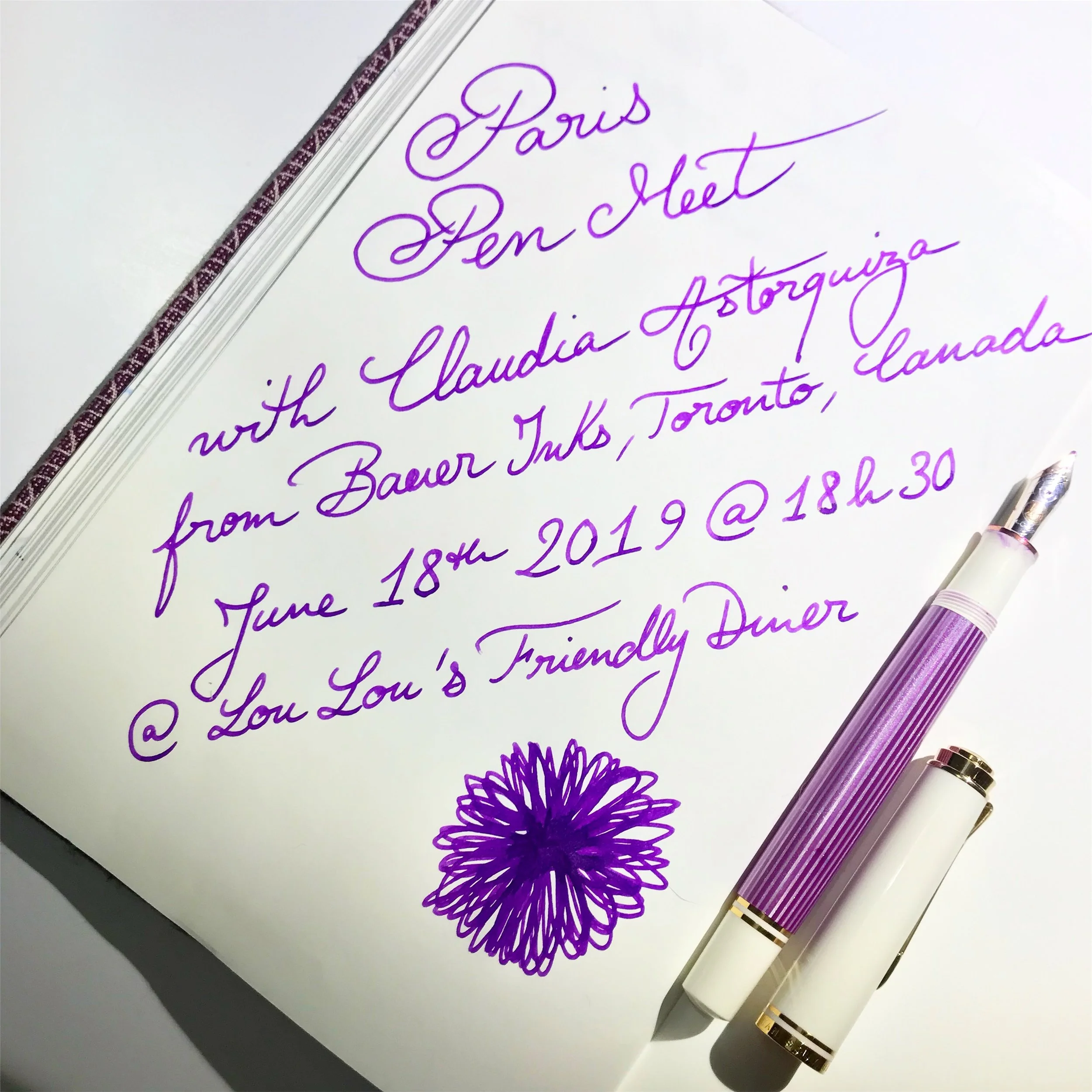 Paris Pen Meet with Claudia Astorquiza from Bauer Ink, Canada
