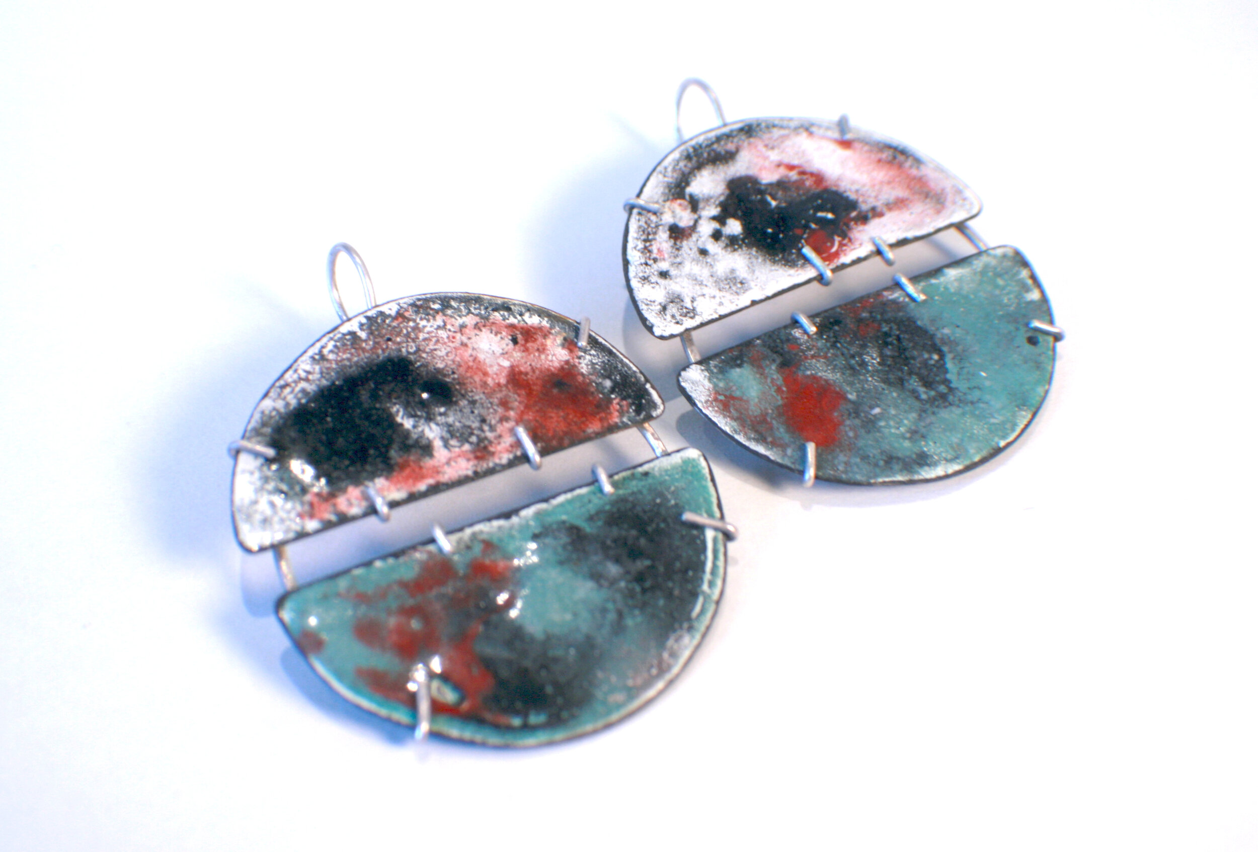 Abstract Enamel Statement Earrings