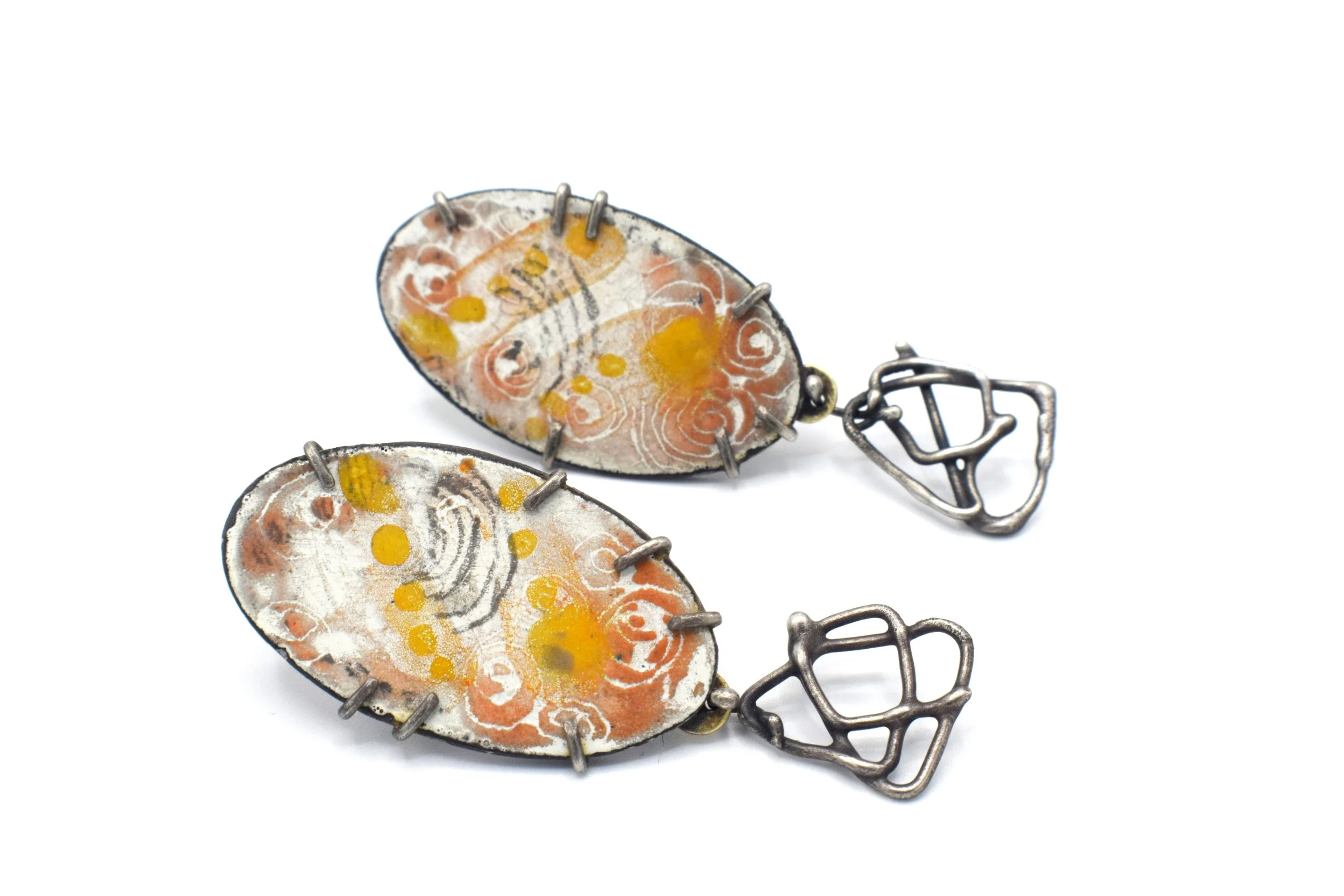Abstract Oval Statement Earrings