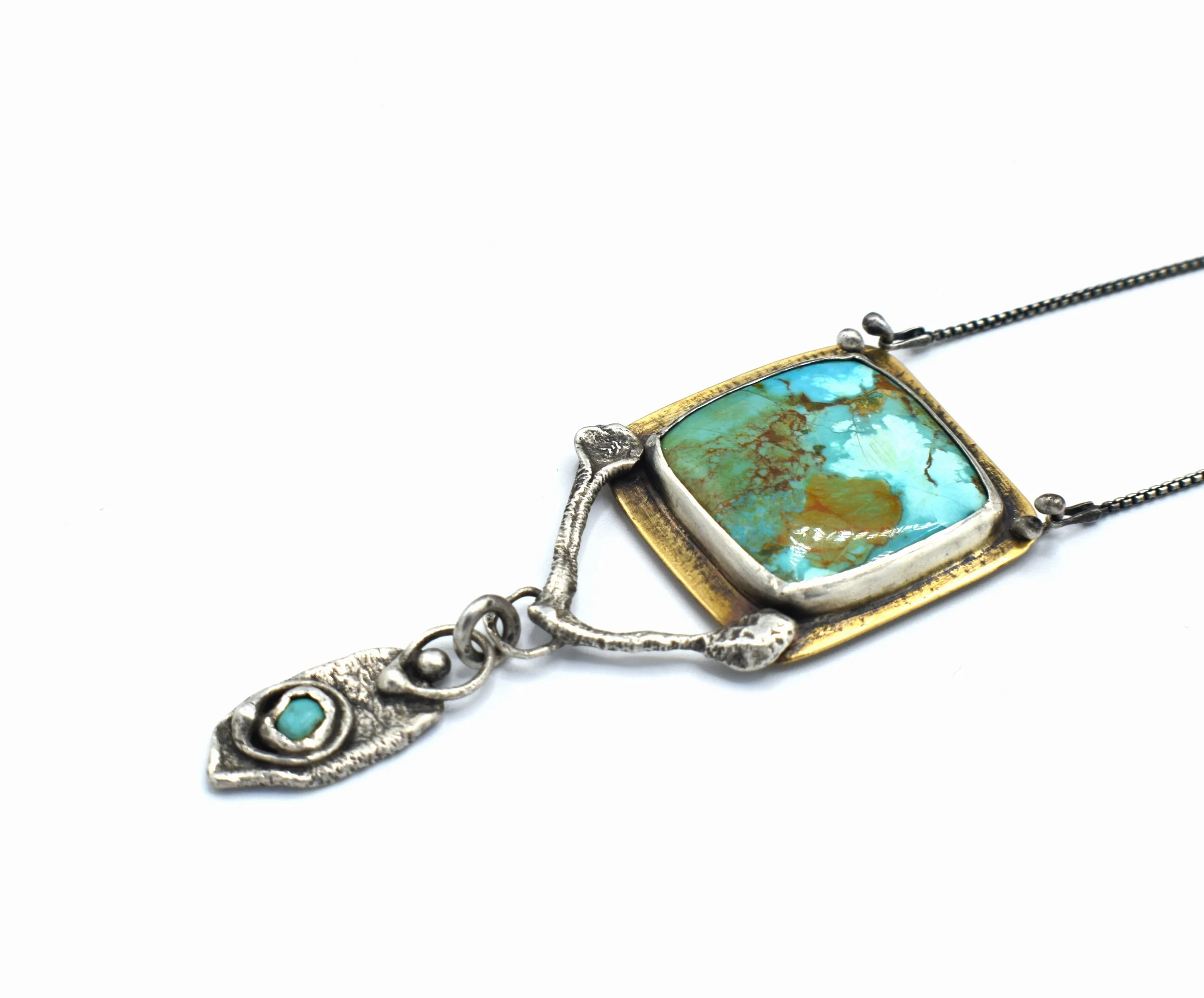 Square_Turquoise_Mixed_metal_statement_necklace3.JPG