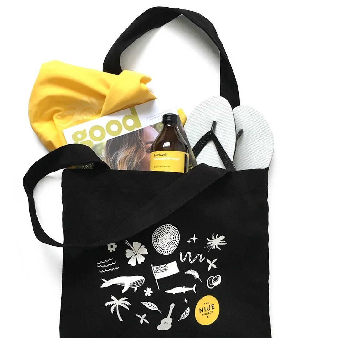 Tote bags and styling for @theniueproject