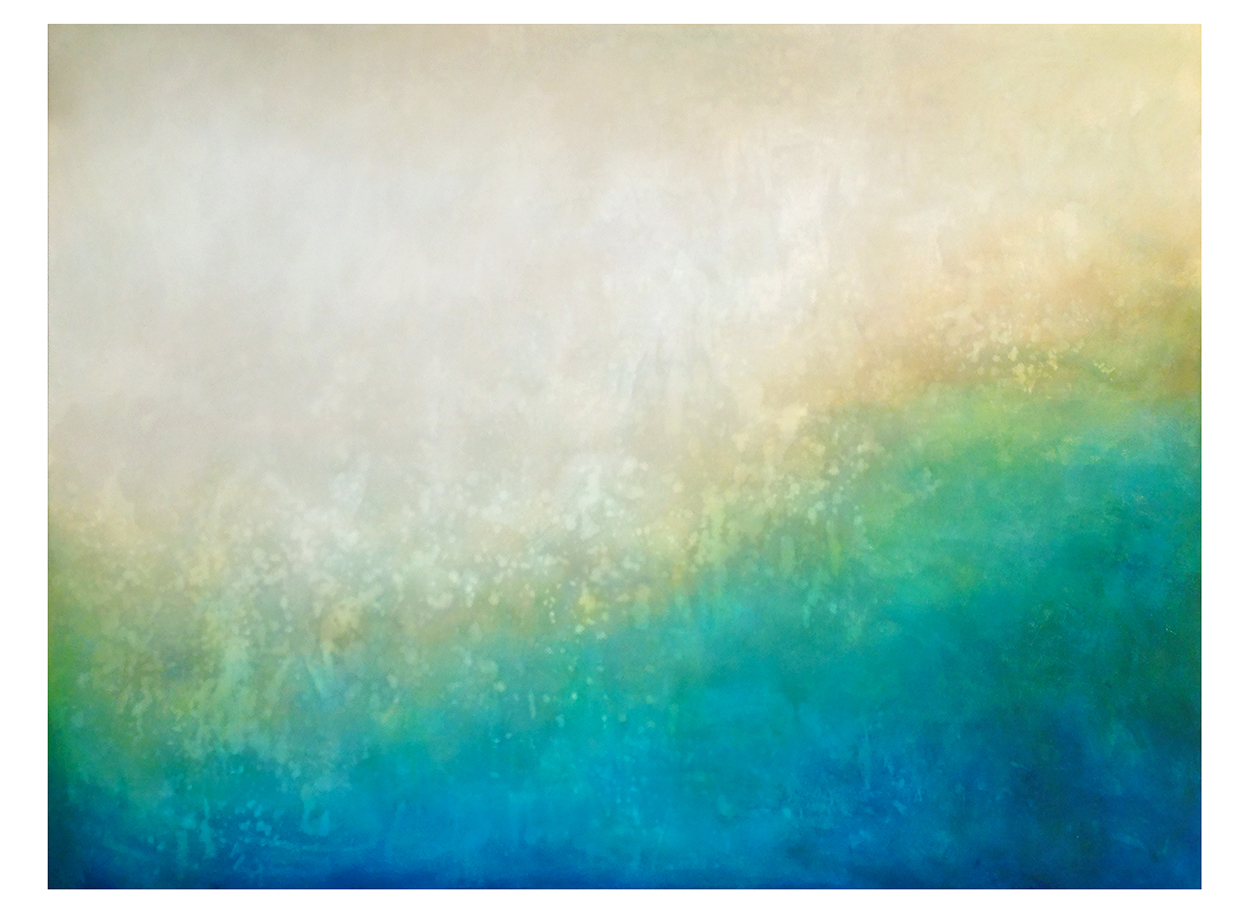  Coastal Abstract, 1  36" x 48" acrylic and paste on hand-built canvas ©Karen Zilly  SOLD                