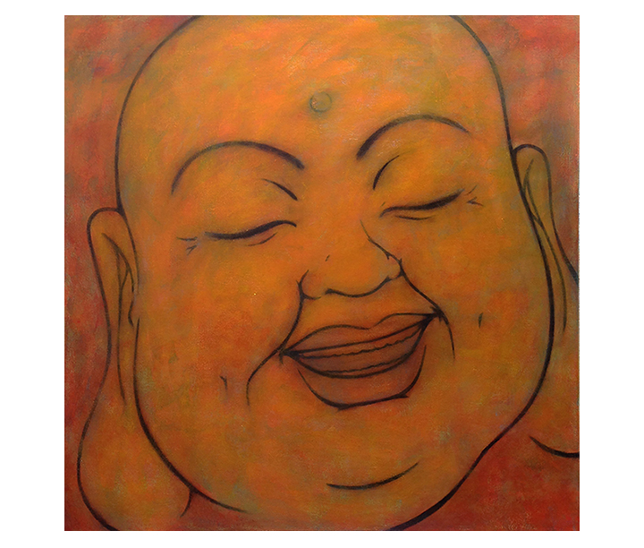  Happy Buddha    40" x 40" acrylic on canvas ©2017 Karen Zilly    SOLD                 