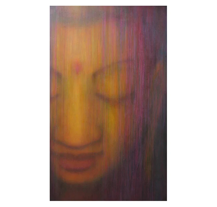 Buddha: Love 36" x 60" acrylic on hand-built canvas ©Karen Zilly SOLD