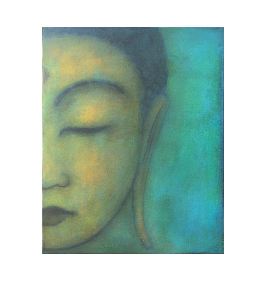  Buddha series, 1  16” x 20” acrylic on lightweight canvas ©Karen Zilly   SOLD                    
