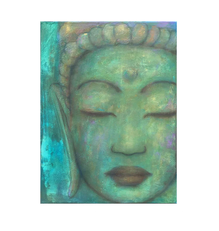 Blue Guan Yin 18” x 24” acrylic on lightweight canvas ©Karen Zilly SOLD