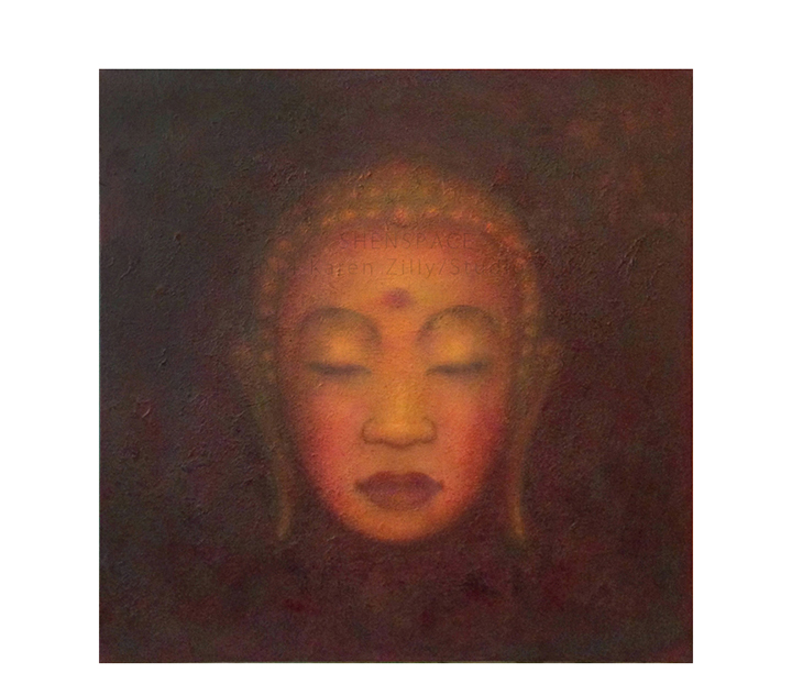 Buddha  24" x 24" acrylic on canvas ©Karen Zilly   SOLD                     
