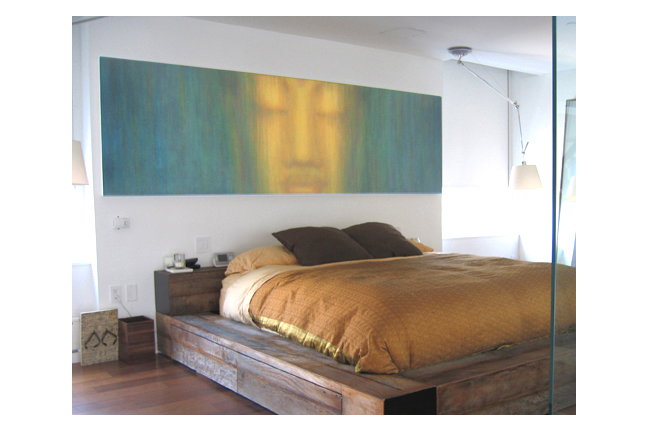  Custom Buddha for client in NYC.    approx 11ft wide / acrylic on hand-built canvas ©Karen Zilly    SOLD                         