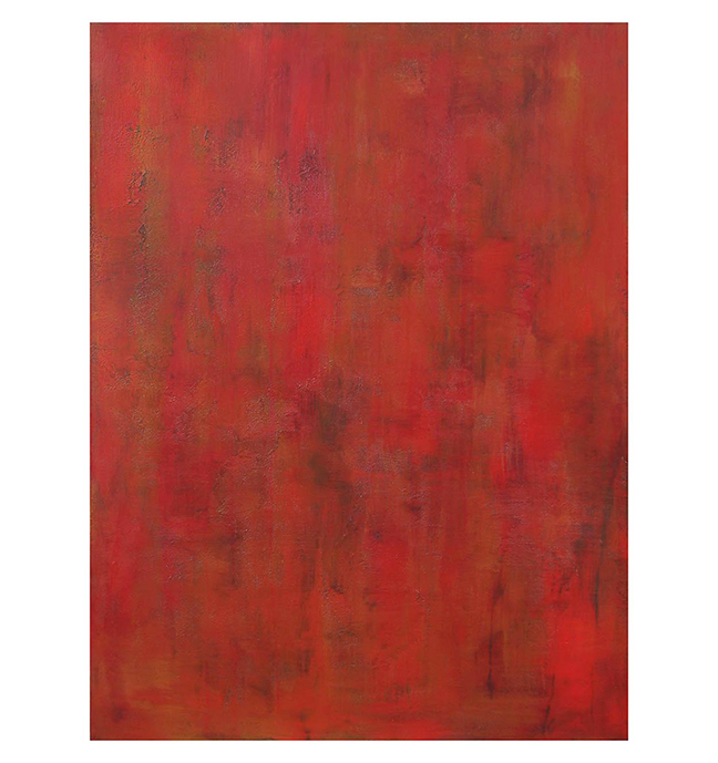  Sraddha, red, 1  36" x 48" acrylic on hand-built canvas ©Karen Zilly  SOLD                 
