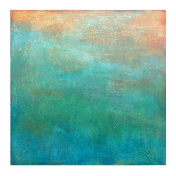  Hidden Spring  The title also refers to a theme used by zen poets. Custom painting for a client in New Jersey  38" x 38" acrylic on hand-built canvas ©Karen Zilly  SOLD            