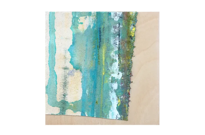 canvas study, 4 mixed media on 6” x 6” wood panel with 1.5” profile cradle back. ©Karen Zilly SOLD