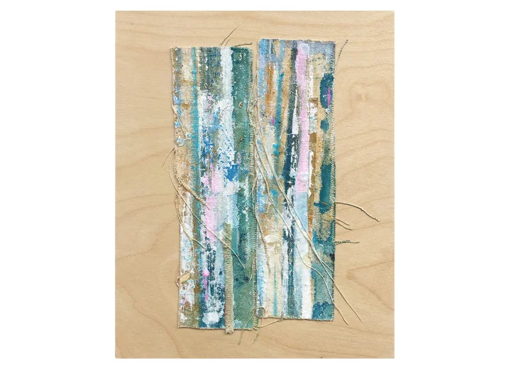raw canvas study, 10 mixed media on 8” x 10” wood panel with cradle back ©Karen Zilly SOLD