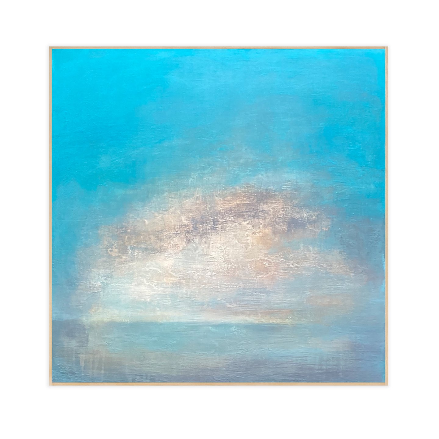  a far view  30” x 30” acrylic on canvas ©Karen Zilly  Includes a handmade wood border-edge frame. Signed on back, ready to hang. Currently on display at the Maker Space, Carmel by the Sea, CA    sale price: $850 | May include Domestic Ground Shippi