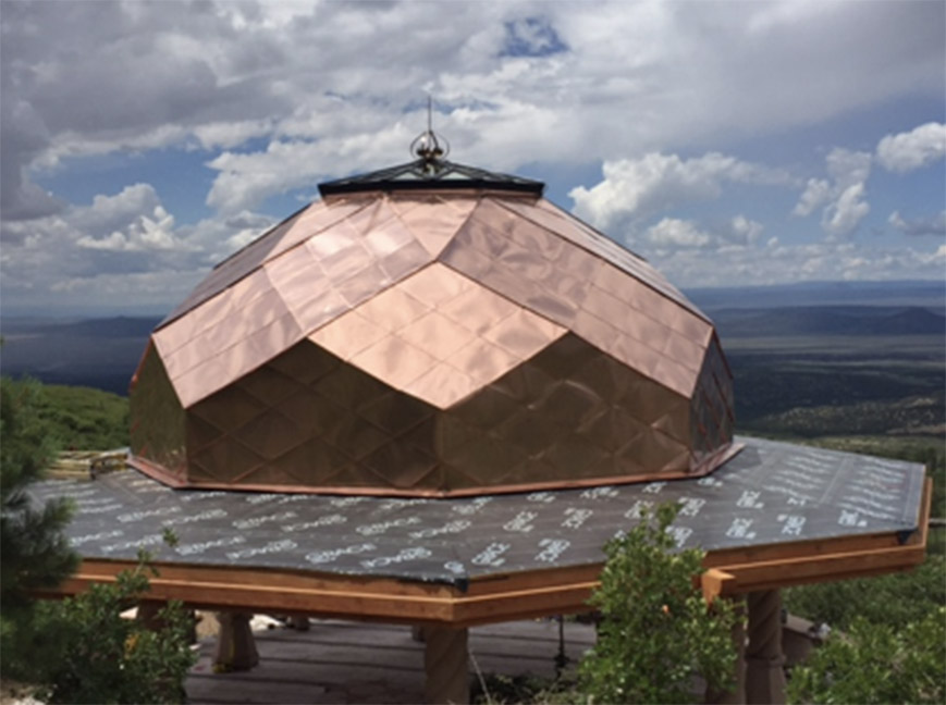 Handmade copper shingle roof